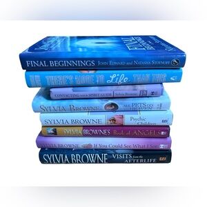 Psychic Medium Book Lot Sylvia Browne Caputo Edwards Angels Afterlife 8 Hard cov